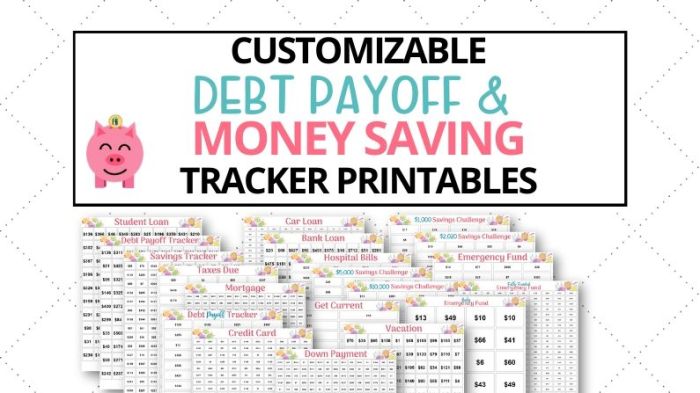 Debt payoff tracker printable savings saving printables money challenge customized