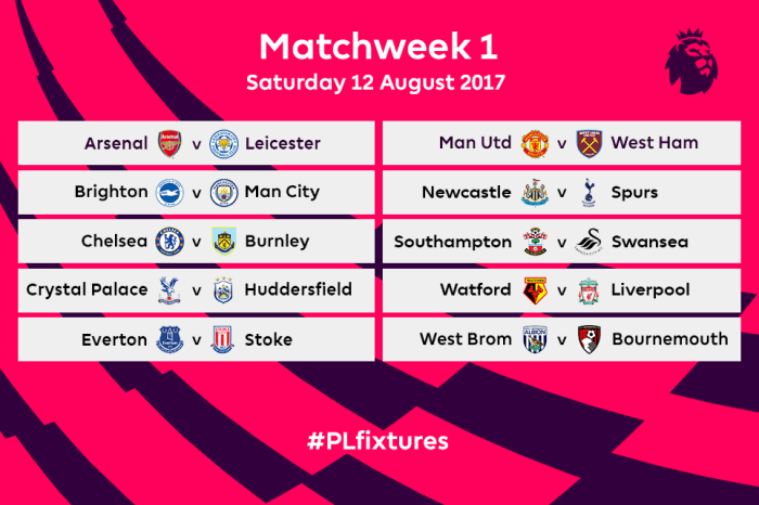 Premier League fixtures for 2017/18 released Premier League fixtures for 2017/18 released